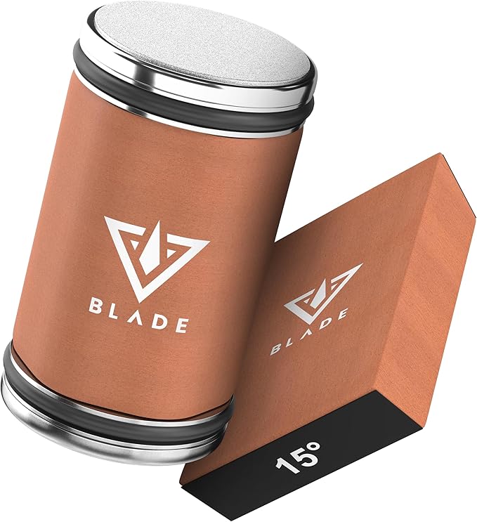 Hugo & Jude BLADE Rolling Knife Sharpener - Sharpening Made Easy with Ergonomic Diamond Rolling Wheel Sharpener, 15° & 20° Magnetic Angles for Kitchen Knife Sharpener - Kitchen Gadgets Gifts