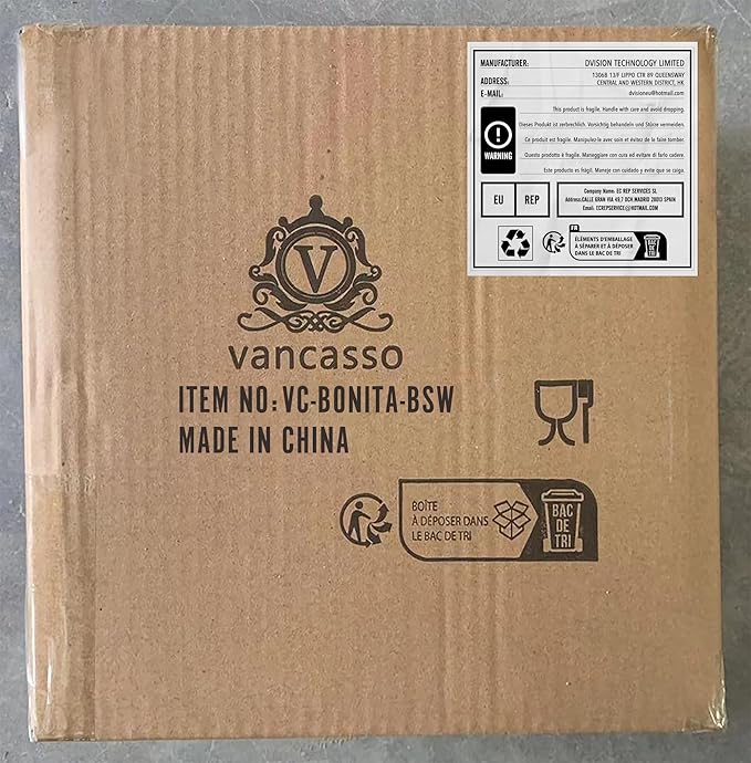 vancasso Bonita Pasta Bowls Set of 6, 50oz Large Salad Bowls for Kitchen, Stoneware Serving Bowls Dishwasher & Microwave Safe, Blue Bowl Set