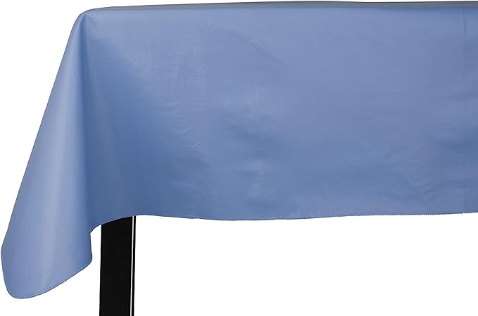 Yourtablecloth Heavy Duty Vinyl Rectangle or Square Tablecloth – 6 Gauge Heavy Duty Tablecloth – Flannel Backed – Wipeable Tablecloth with Vivid Colors & Many Sizes 52 x 70 Sky Blue