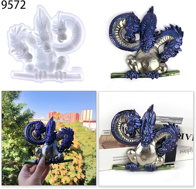 3D Dragon Wall Decor Silicone Molds Set, Welcome Sign and Baby Dragon Resin Casting Molds, DIY Home Decoration