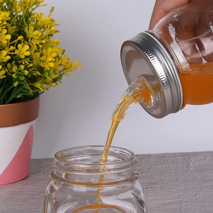 Mason Jar Pour Spouts. free flow Mason Jar Pour Spouts, mason jar for spout regular mouth size 70mm dispenser germination cover. Suitable for any liquid. Leak-Proof 10-Pack + 20 Black Lid Caps (10