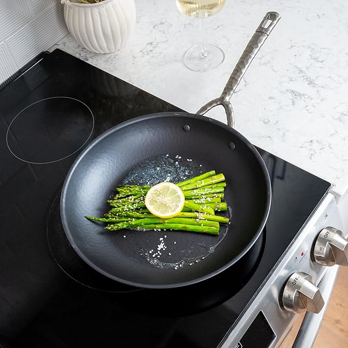 Alva 9.5” Carbon Steel Frying Pan – Naturally Nonstick, Made without PTFE, PFOA, & PFAS, Oven & Induction Safe, Chef-Grade Heat Control, Built to Last a Lifetime, Designed in Belgium