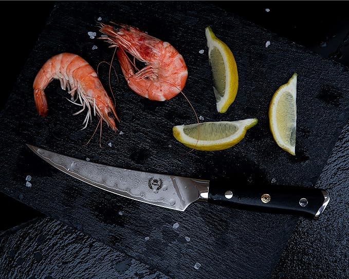 Regalia Boning/Fillet Knife: Professional Japanese 6 Inch Razor Sharp AUS10 Premium High Carbon 67 Layer Damascus Stainless Super Steel Full Tang Chef’s knives w/G-10 Handle Knives