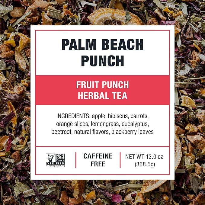Tiesta Tea - Palm Beach Punch Cold Brew Tea, Loose Leaf, Fruit Punch Herbal Blend, Premium Iced Blend, Non-Caffeinated, 10 Cold Brew Bags, Makes One 64oz Pitcher Each