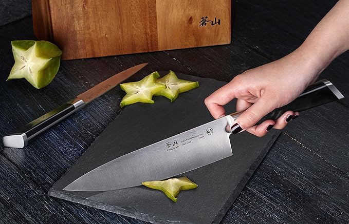 Cangshan Y2 Series Knife Set, 6-Piece German Steel Block, Silver