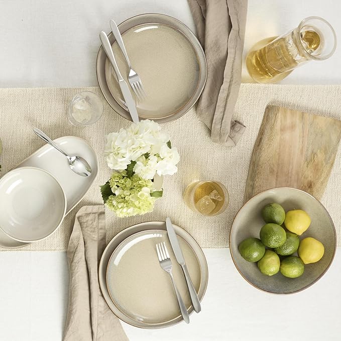 Oneida 897209 Organic Shades 2-Piece Serving Set, Oatmeal