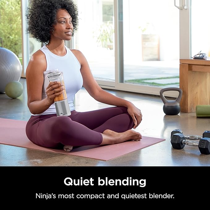 Ninja BC151WH Blast Portable Blender, Cordless, 18oz. Vessel, Personal Blender-for Shakes & Smoothies, BPA Free, Leakproof-Lid & Sip Spout, USB-C Rechargeable, Dishwasher Safe Parts, White
