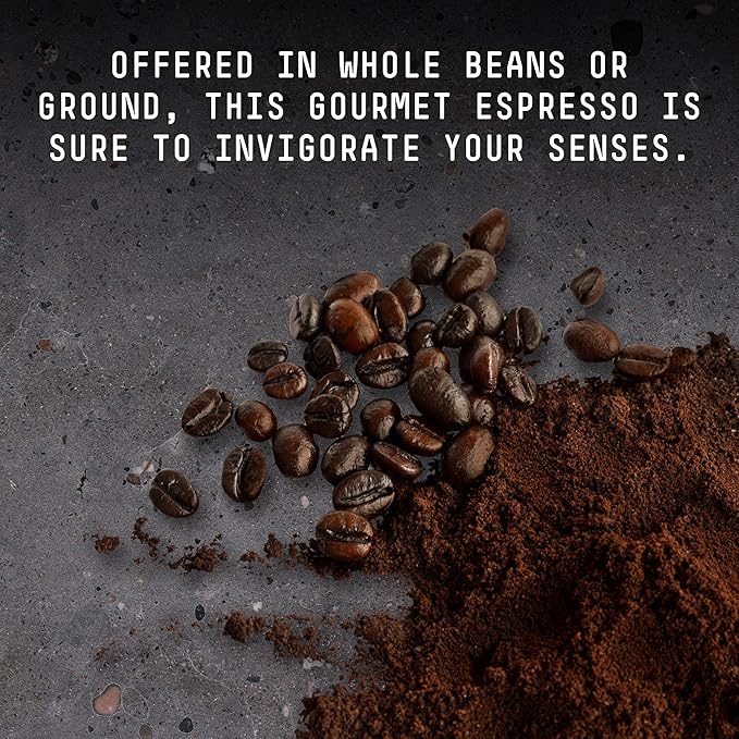 Stone Street Knee Buckling Espresso Coffee, Ground, High Caffeine Blend, Dark Roast, 2 LB