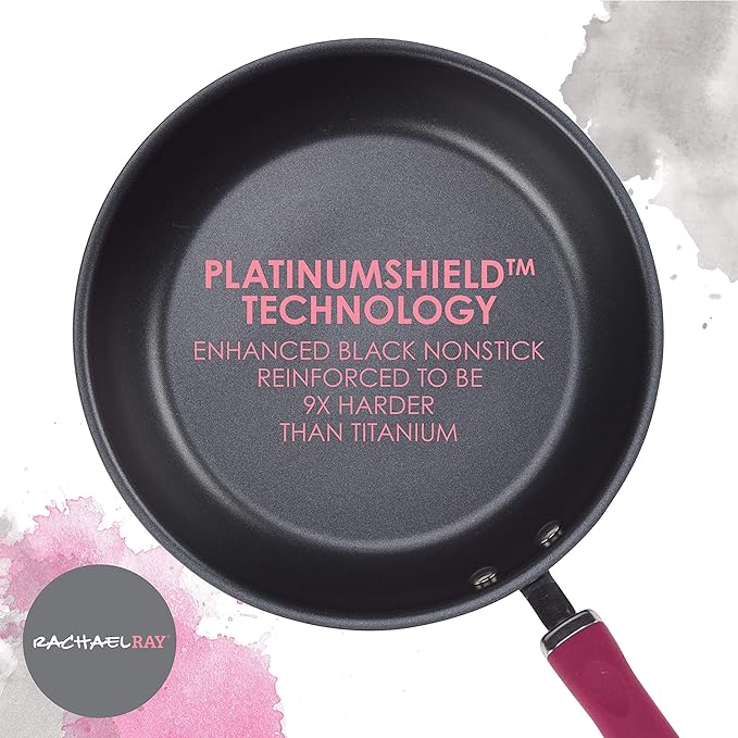 Rachael Ray Create Delicious Deep Hard Anodized Nonstick Frying Pan / Fry Pan / Hard Anodized Skillet - 10.25 Inch, Gray