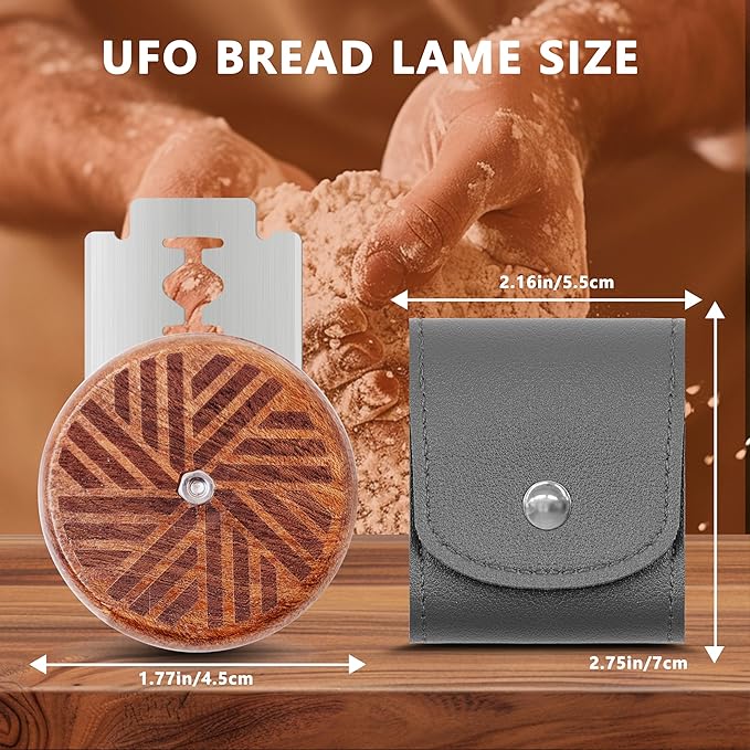 UFO Bread Lame Cutter for Homemade Sourdough,Bread Scorer Tool for Sourdough with 5 Blades and Storage Cover,Slashing Tool Bread Cutting Knife for Artisan Bread and Baguette Makers,Lines