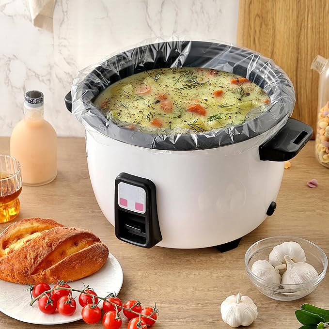 20 Pack Slow Cooker Liners, (Fits 3-8 Quarts) Disposable Oval Slow Cooker Bags for Crock Pot, BPA-Free and Easy to Clean, 13"x 21"