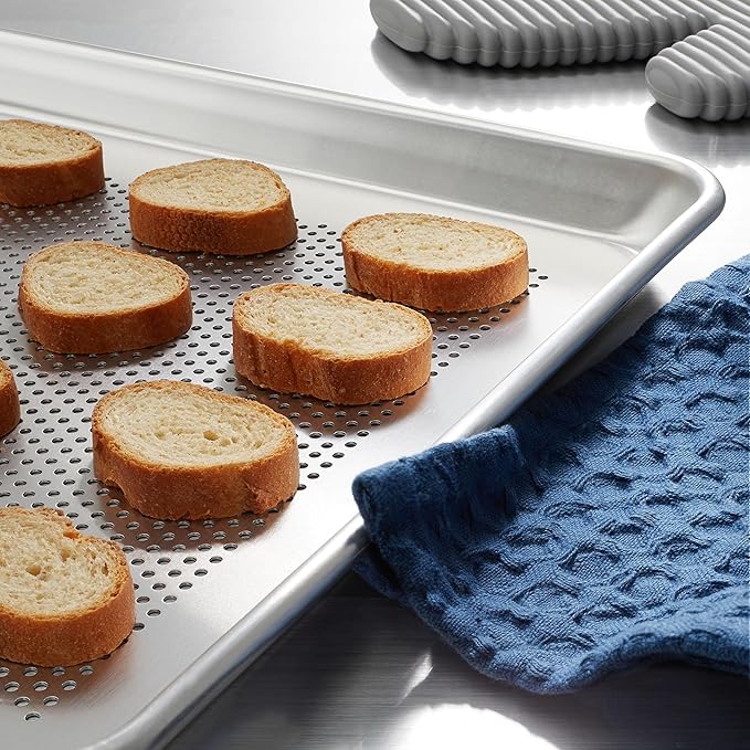 GRIDMANN 13" x 18" Commercial Grade Perforated Aluminum Baking Sheet Pan, Half Size Baking Tray - 12 Pans
