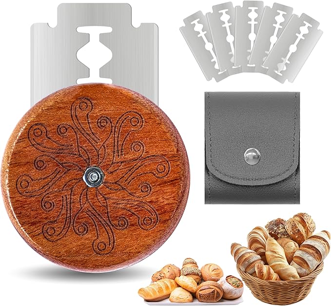 UFO Bread Lame Cutter for Homemade Sourdough,Bread Scorer Tool for Sourdough with 5 Blades and Storage Cover,Slashing Tool Bread Cutting Knife for Artisan Bread and Makers (Octopus)