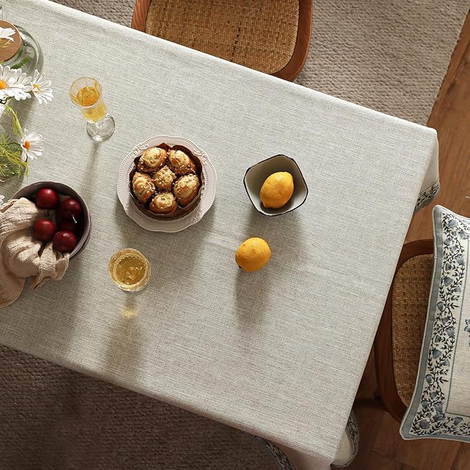 ISAENNE Designer Vintage Linen Elegant Extra Long Table Cloth Rectangular,Chinoiserie Floral Tablecloth,Durable Decor Table Cover for Dining Thanksgiving Kitchen Party,63"*110"-Segerman B