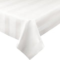 Luxury Table Protector Pad, 2 in 1 Table pad + Great Looking Tablecloth - Heat Resistant, Spill & Stain Proof - Flannel Backing (54x126, White - Silk Stripe)