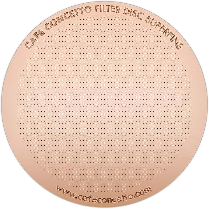 Filter for use in AeroPress Go/AeroPress Coffee Makers (Superfine) - Premium Replacement Disc - Reusable Metal, Titanium Coated Stainless Steel. Upgrade Your Mesh or Filter Papers