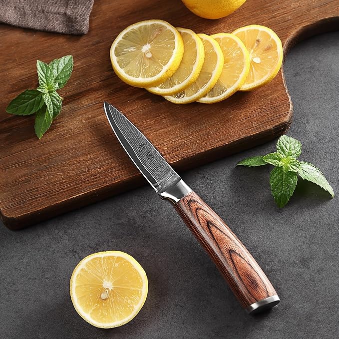 Wakoli EDIB 6-Piece Damascus Knife Set – Complete Kitchen Knives Collection | Genuine Damascus Steel Blades with VG10 Core | Ergonomic Pakkawood Handles | Professional Knife Gift Set
