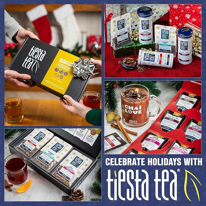 Tiesta Tea - Peach Party Cold Brew, Peach Hibiscus Herbal Tea, Premium Loose Leaf Blend, Non Caffeinated Cold Brew Packets, Makes 64 oz of Pitcher Per Bag (Pack of 10)