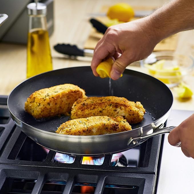 KitchenAid 71010 3-Ply Base Brushed Stainless Steel Nonstick Frying Pan/Fry Pan/Skillet, 12 Inch