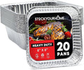 Aluminum Pans 8x8 Disposable Foil Pans (20 Pack) - 8 Inch Square Pans - Tin Foil Pans Great for Cooking, Heating, Storing, Prepping Food