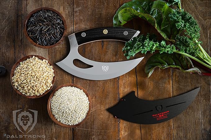 Dalstrong Ulu Knife - 6.5 inch - Rocking, Mincing, Slicing Meat & Herb Knife - Shogun Series Elite - Japanese AUS-10V Super Steel Kitchen Knife - Black G10 Handle - w/Sheath