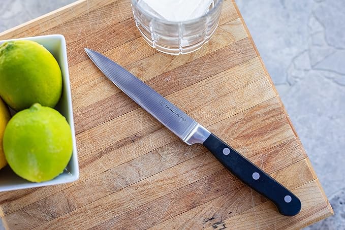 DURA LIVING 2-Piece Premium Kitchen Knife Set - Ultra-Sharp 5" Utility Knife & 3.5" Paring Knife, High Carbon Stainless Steel, Forged for Precision, Multipurpose Cooking Knives with Ergonomic Handles