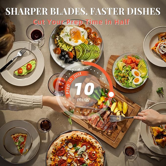 Knife Set, 14 Pcs Premium Japanese High Carbon Stainless Steel Kitchen Knife Set, Razor Sharp Knife Block Set with Built-in Sharpener, Quality Acacia Wood Block Knife Sets Ergonomic Handle