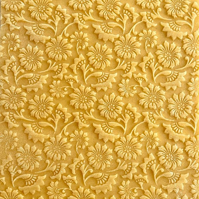 MOSS ROSE Embossed Rolling Pin for Ceramic. Clay Roller and Ceramic Stamp for Embossing Pottery. Baking Gifts for Women by Algis Crafts for Embossed Cookies