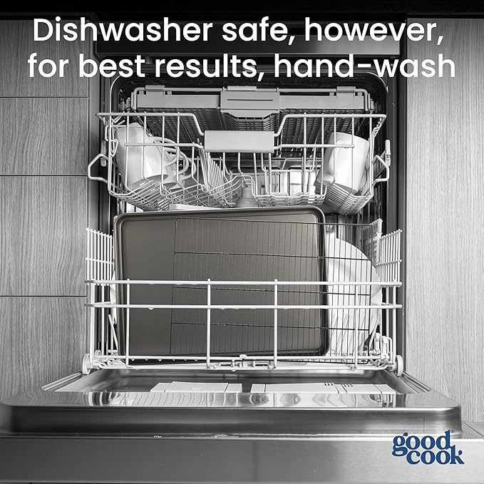 GoodCook Set of 2 Everyday Nonstick XL Cookie Sheet and XL Cooling Grid, Gray