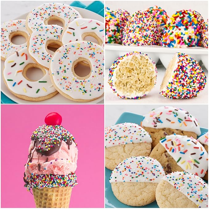 Cake Mate Easter Cookie Decorating Kit – White & Green Icing, Rainbow Nonpareil Mix, Rainbow Sprinkles – Perfect for Decorating Easter Cookies, Brownies, Ice Cream, and More