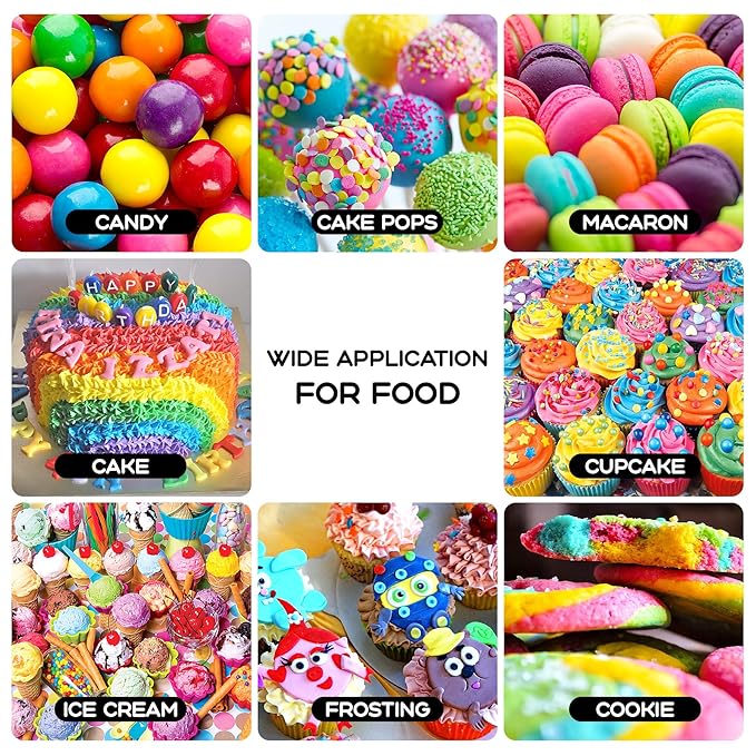 Gel Food Coloring Set – 18 Vibrant Colors, 0.7 oz Each, Concentrated Gel Based Food Dye for Baking, Icing, Cake Decorating, Cookies & Fondant
