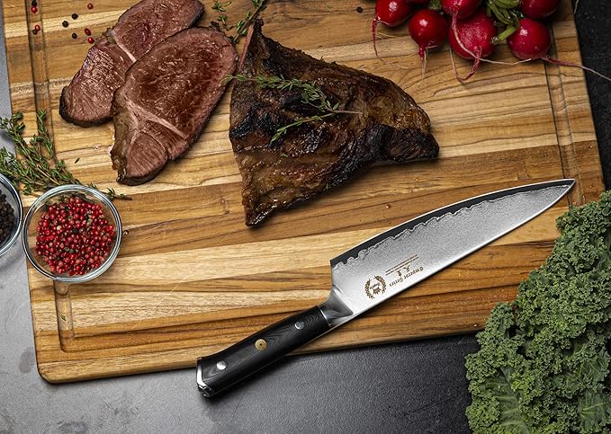 Regalia Chef Knife: Best Professional Quality Japanese Damascus Gyuto 8 Inch AUS10 Super Steel 67 Layer, Razor Sharp, Superb Edge Retention, Stain & Corrosion Resistant Chefs Knives
