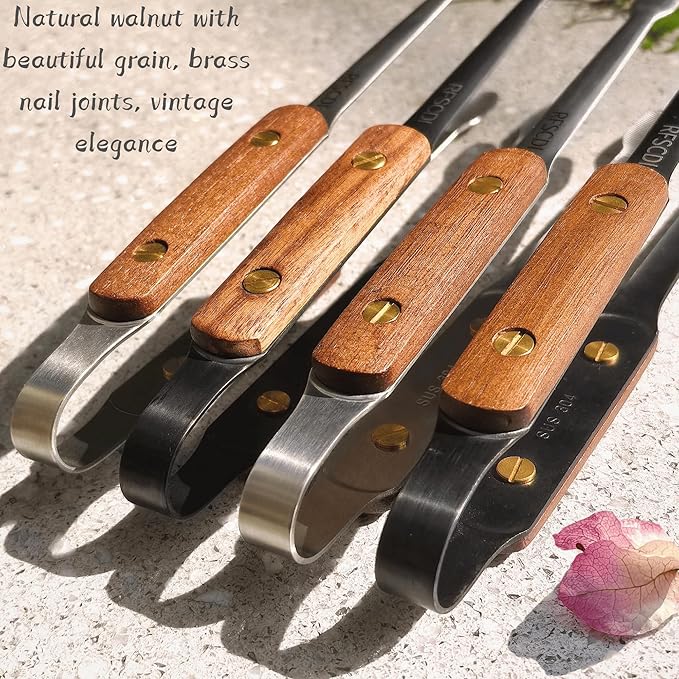 Premium Kitchen Tongs - 304 Stainless Steel & Walnut Wood, Comfortable Grip, Non-Slip Design, High Heat Resistant - Ideal for Home, Cooking, Barbecue & Frying Steak, 9-Inch, silvery