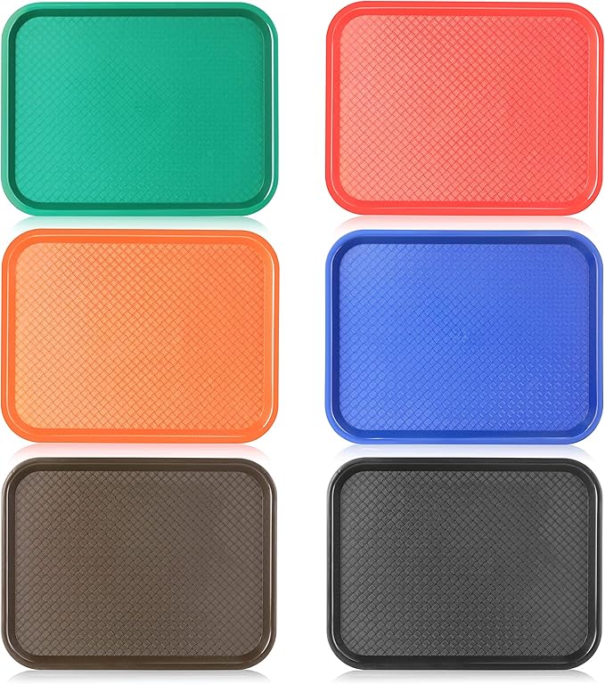 New Star Foodservice Fast Food Tray, Set of 12 (Red, 10 by 14 Inch)