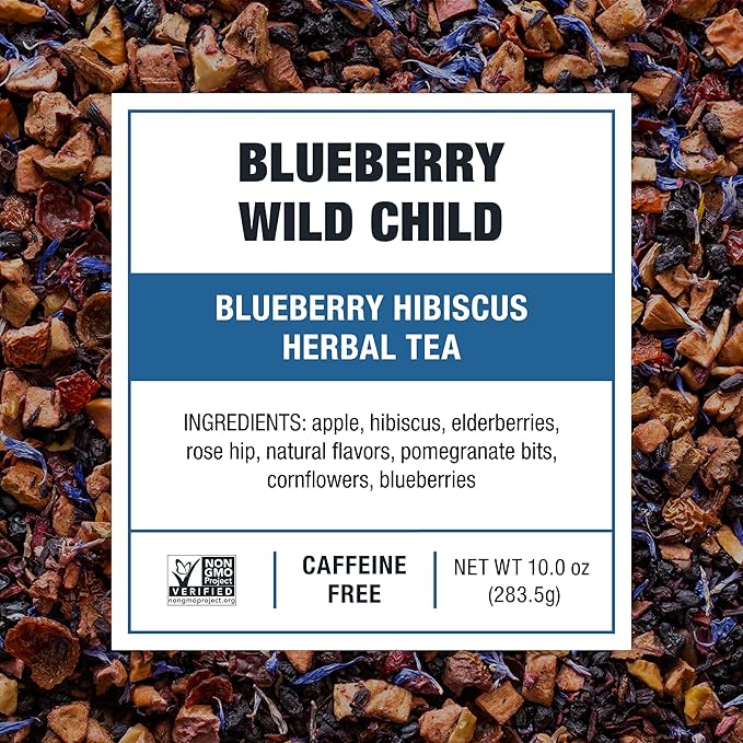 Tiesta Tea - Blueberry Wild Child Cold Brew, Loose Leaf, Blueberry Hibiscus Herbal Tea, Non-Caffeinated Iced Blend, Cold Brew Packets, Makes 64oz Pitcher Per Bag (Pack of 10)
