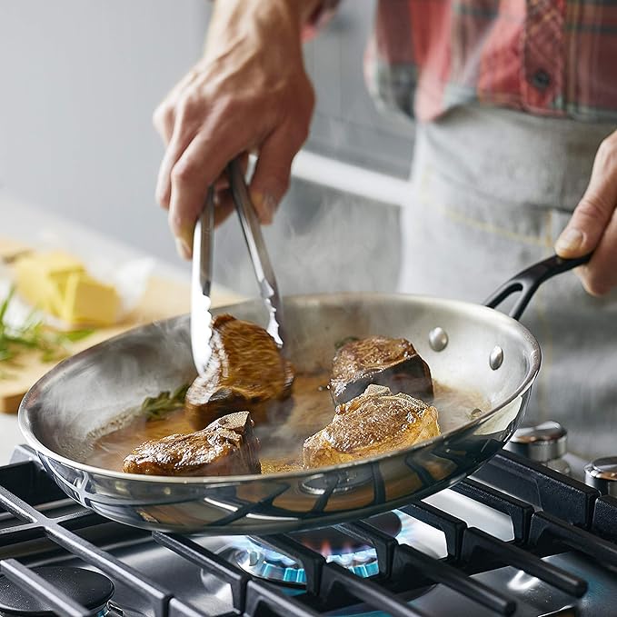KitchenAid 5-Ply Clad Polished Stainless Steel Fry Pan/Skillet, 12.25 Inch