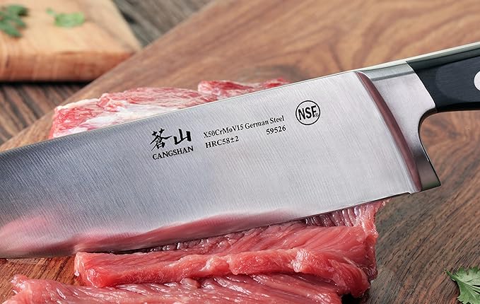 Cangshan V2 Series 59526 German Steel Forged Chef Knife, 8-Inch