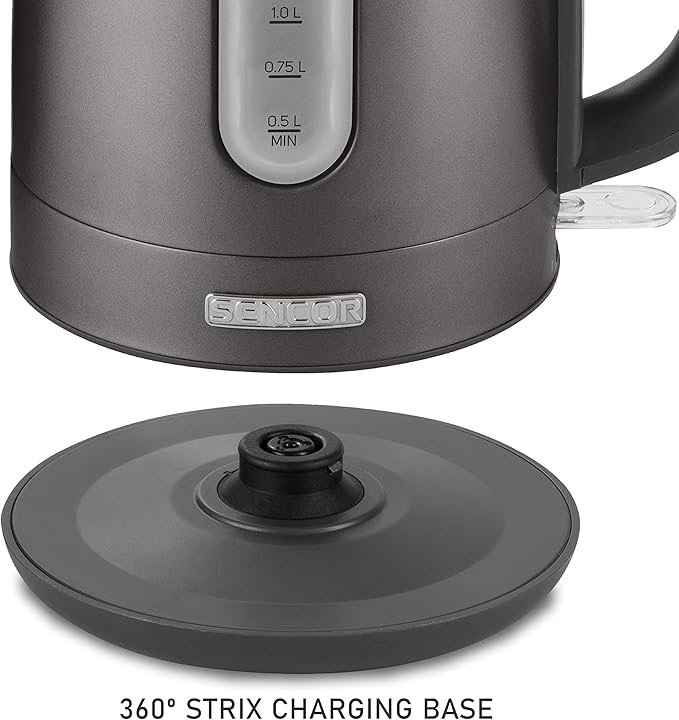 Sencor SWK1778BK 1.7L Stainless Steel Electric Kettle with Lid Safety Lock, Black