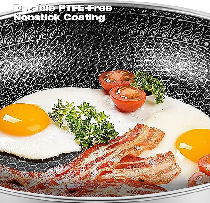 Non Stick Frying Pans 10-inch/11-inch, Nonstick Frying Pan with Induction Compatible Base, Durable & Easy Clean for Gas/Electric Stove (10 inches)