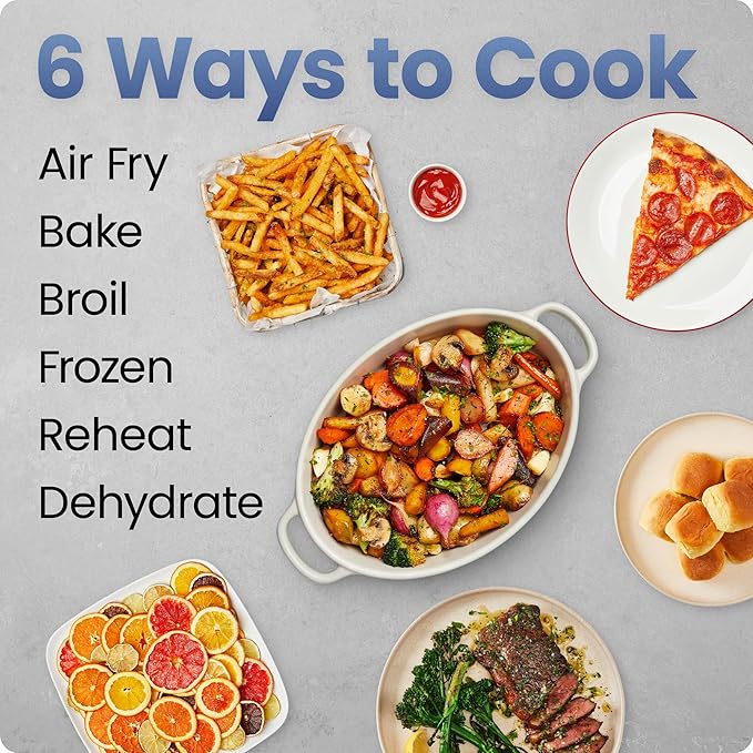 Chefman Air Fryer TurboFry 9-Qt, 6-in-1 High-Powered 450°F Cooking for Crispier French Fries, Chicken, and Onion Rings, XL Windowed Basket, Air Fry, Bake, Broil, Reheat, Dehydrate, Defrost – Black