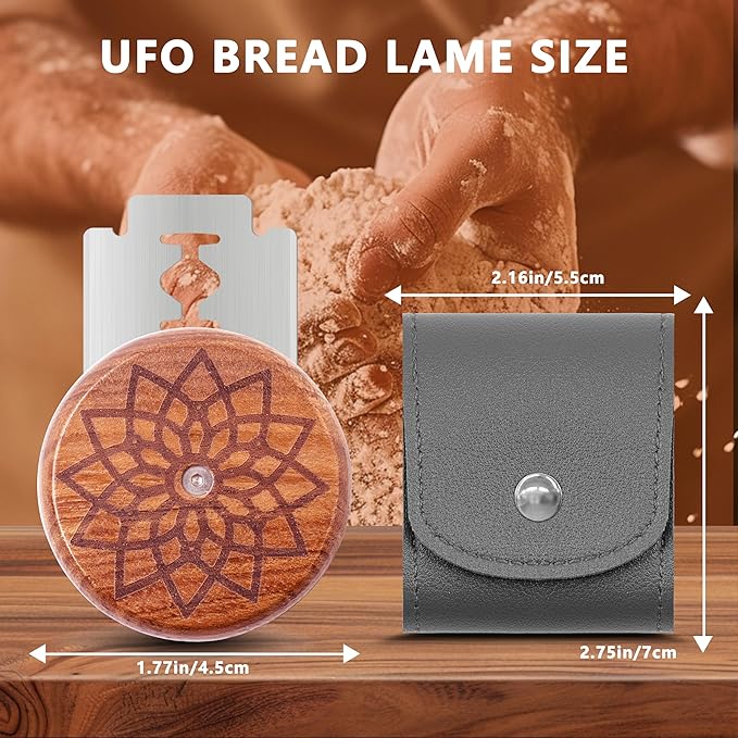 UFO Bread Lame Cutter for Homemade Sourdough,Bread Scorer Tool for Sourdough with 5 Blades and Storage Cover,Slashing Tool Bread Cutting Knife for Artisan Bread and Baguette Makers,Flower