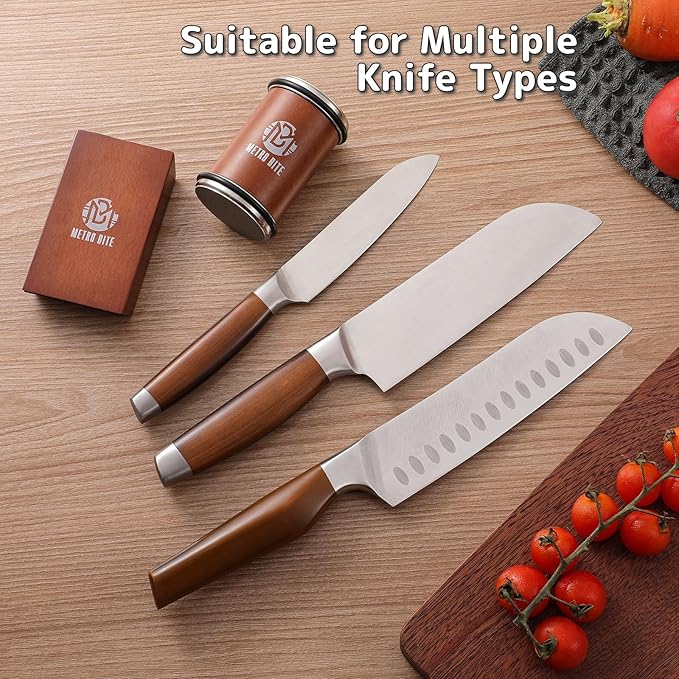 Professional Rolling Knife Sharpener Kit – Premium Diamond & Ceramic Discs, Adjustable 15°/20° Angles, Includes Leather Strop for Effortless Kitchen Knives Sharpening