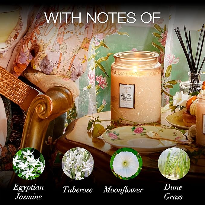 Japonica Collection Large - Jasmine Midnight Blooms by Voluspa for Unisex - 18 oz Candle