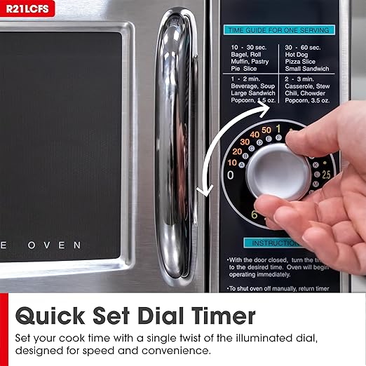 Sharp R-21LCFS Medium-Duty Commercial Microwave (Dial Timer, 1000-Watts, 120-Volts)
