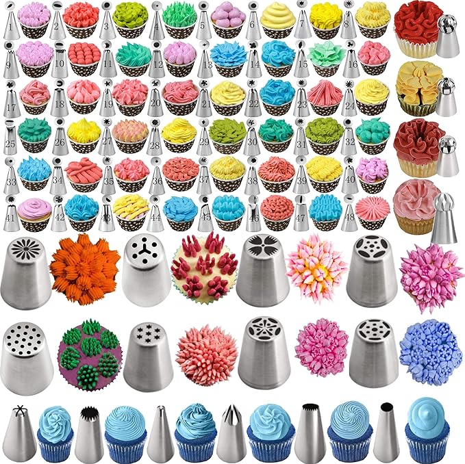 359PCs Cake Decorating Baking Supplies Kit, Baking Set with 66 Piping Tips, Icing Bags and Tips Set for Beginners,Baking Tools,Cupcake Decorating Kit