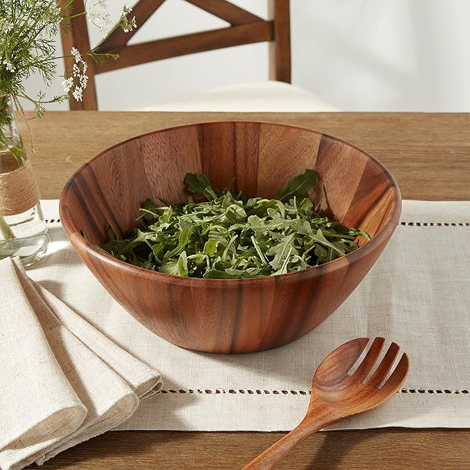 Lipper International Acacia Round Flair Bowl