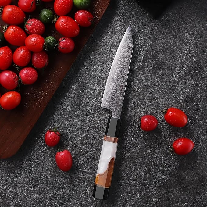 FINDKING 5 Inch Small Kitchen Utility Knife, Sharp Fruit Paring Tool & Elegant Pairing Blade for Everyday Cooking (BLACK-ROSE Series)