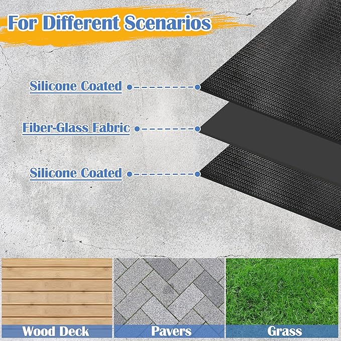Ogrmar 90 x 52 Inch Under Grill Mats for Outdoor Grill, Indoor Fire Pit/Fireplace Mat, Waterproof Oil-Proof Grill Floor Pads, BBQ Mat Protector for Deck, Patio and Grass (90 * 52 Inch)
