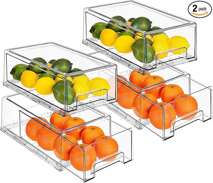 Sorbus Medium Clear Storage Drawers (4 Pack)