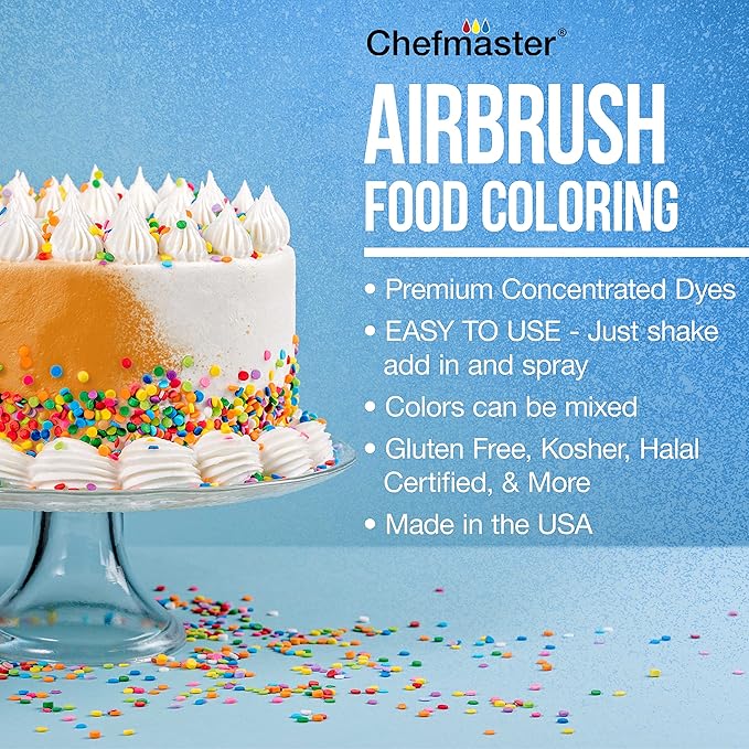 U.S. Cake Supply - Complete Cordless Handheld Airbrush Cake Decorating System, Professional Kit with a Full Selection of 12 Vivid Airbrush Food Colors - Decorate Cakes, Cupcakes, Cookies & Desserts